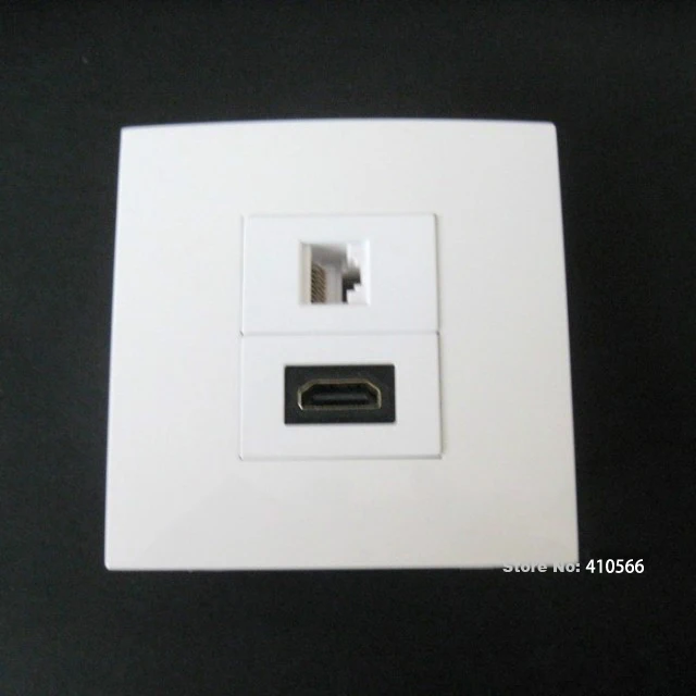 Лидер продаж настенный разъем HDMI + RJ45 для розетки работает с компьютером DVD дома