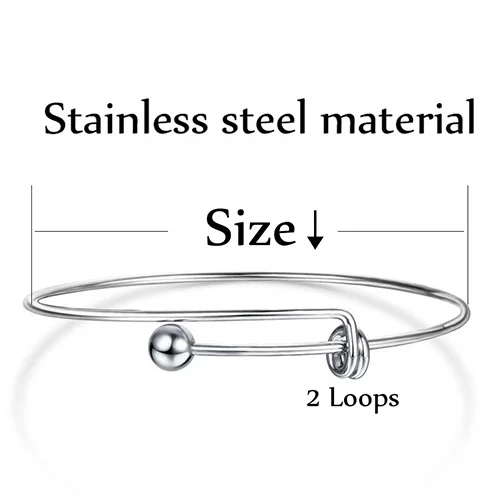 Stainless steel B 5 шт. многоразовый модный провод медный металлический растягивающийся Регулируемый пустой провод Амулеты Браслет с подвесками для DIY ювелирных изделий - Окраска металла: Stainless steel B