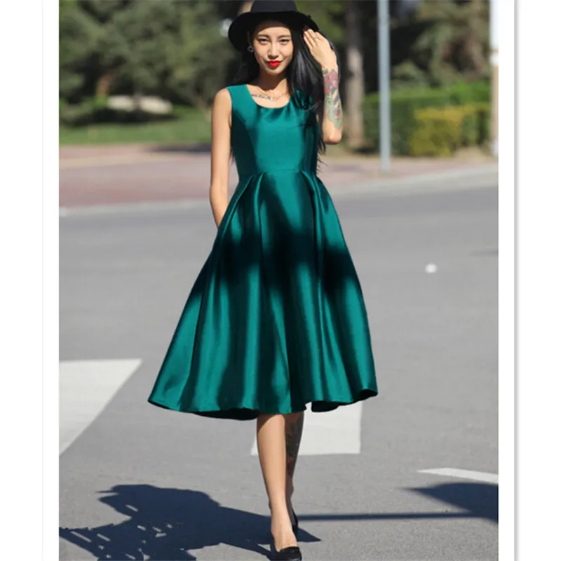 2016 высокого класса 7XL черный рукавов лето твердые винтаж туту Jurken роковой высокая