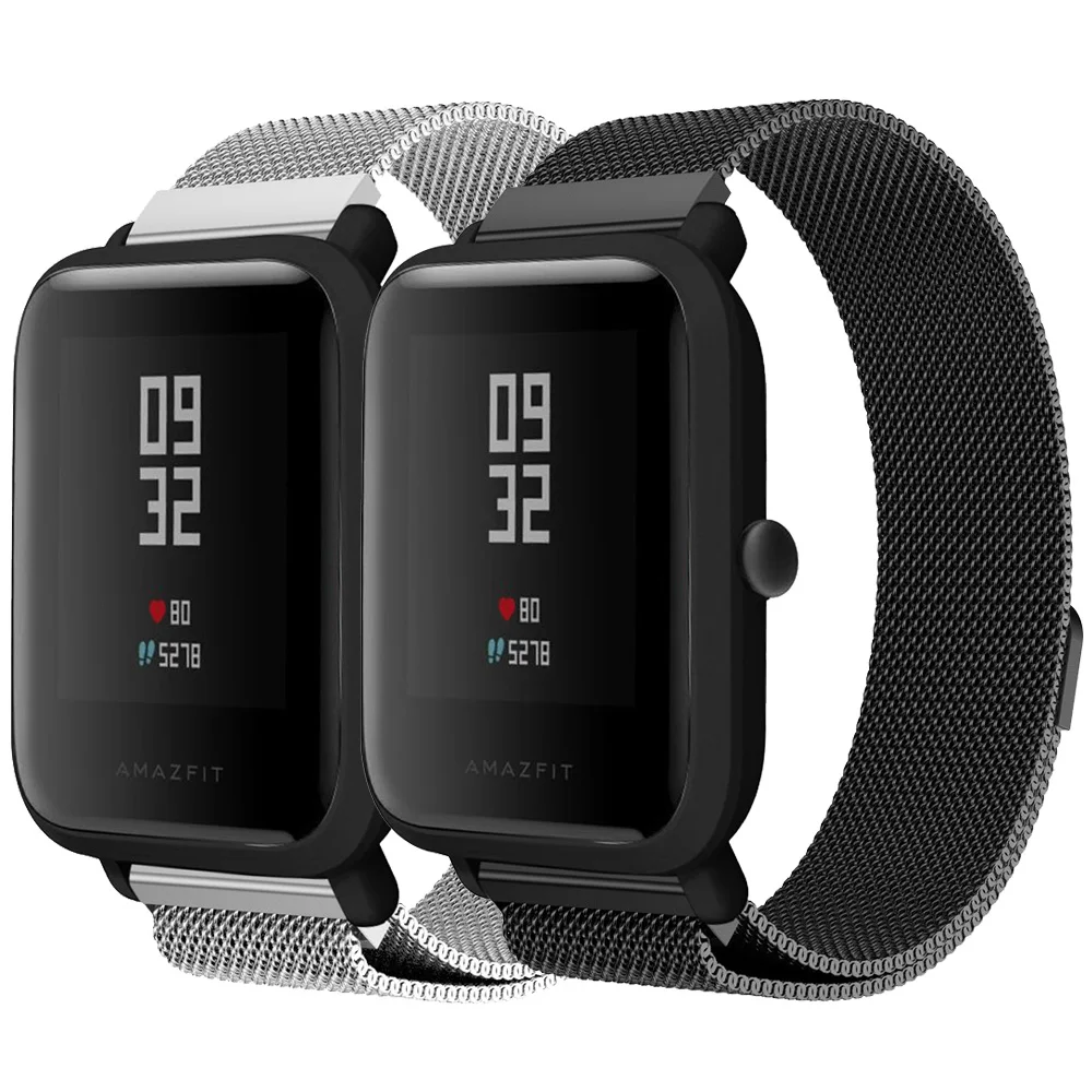 Магнитный ремешок Milanese для Xiaomi Huami Amazfit Bip Pace Lite Смарт часы браслет из нержавеющей
