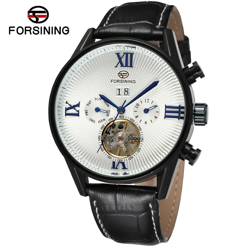 FORSINING мужские часы с большим циферблатом 2019 Tourbillon автоматические механические