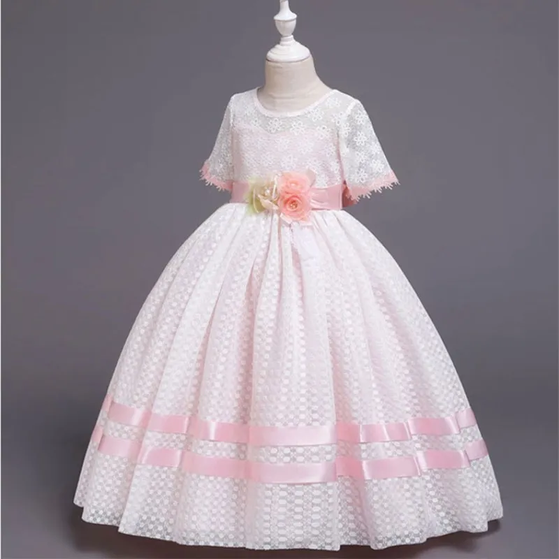 Детское кружевное платье с лепестками для девочек торжественное на день