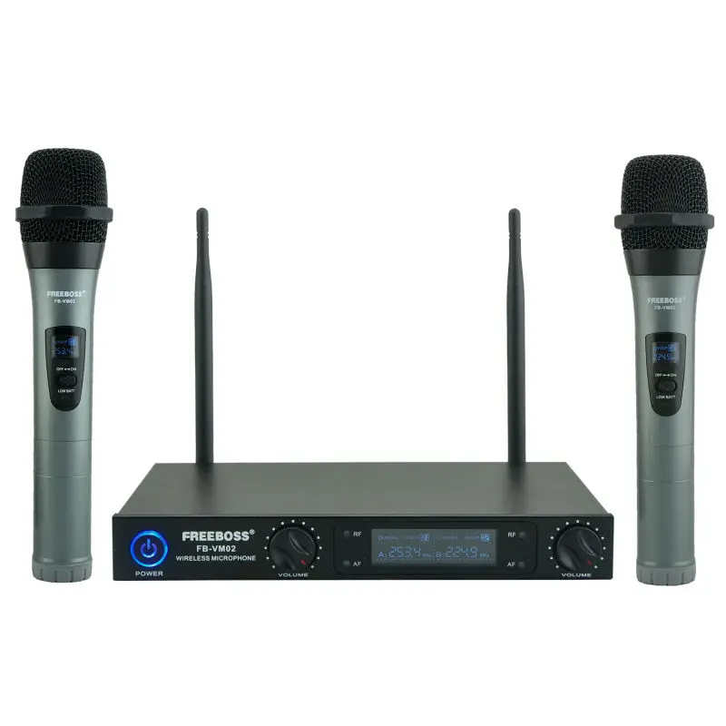 Freeboss FB-VM02 профессиональные микрофоны двухканальный ручной микрофон с