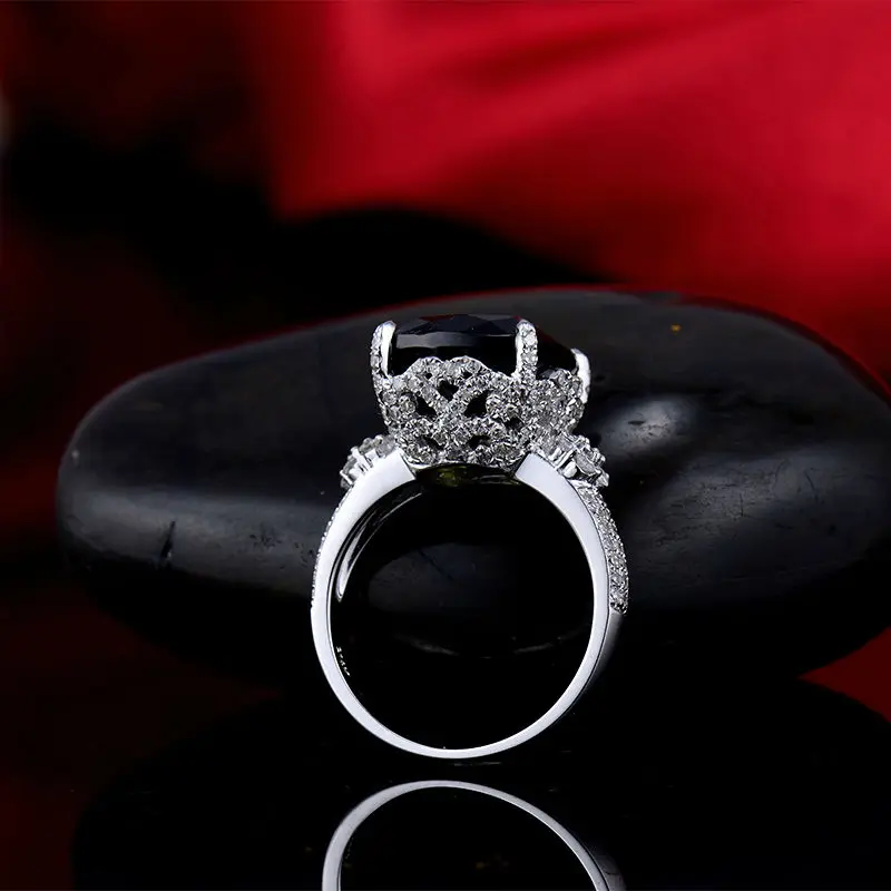 Женское винтажное обручальное кольцо с турмалином 11x11 мм|ring ring|cushion cut engagementring