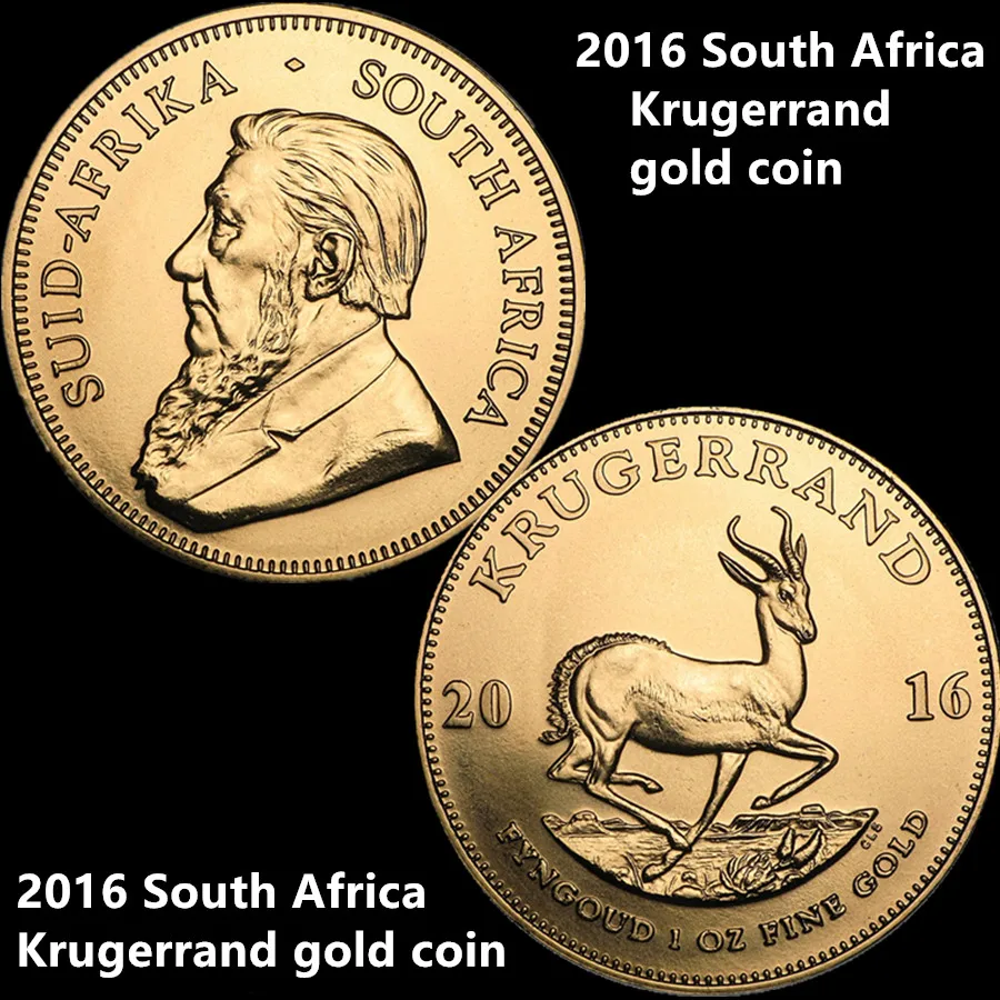 Бесплатная доставка 100 шт./лот 2016 Южная Африка золотой крюгерленд монета 24к