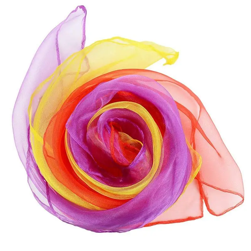 12 x маленькие танцевальные шарфы разноцветные с каймой жонглирующие для танцев