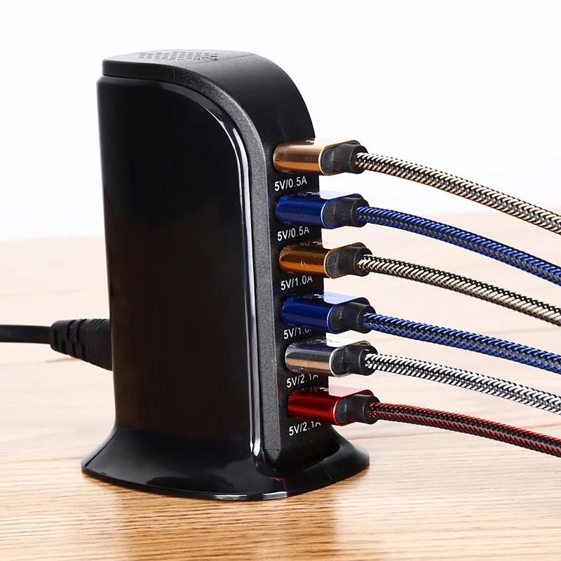 6 USB портов настольная док станция зарядное устройство адаптер дорожная стена для