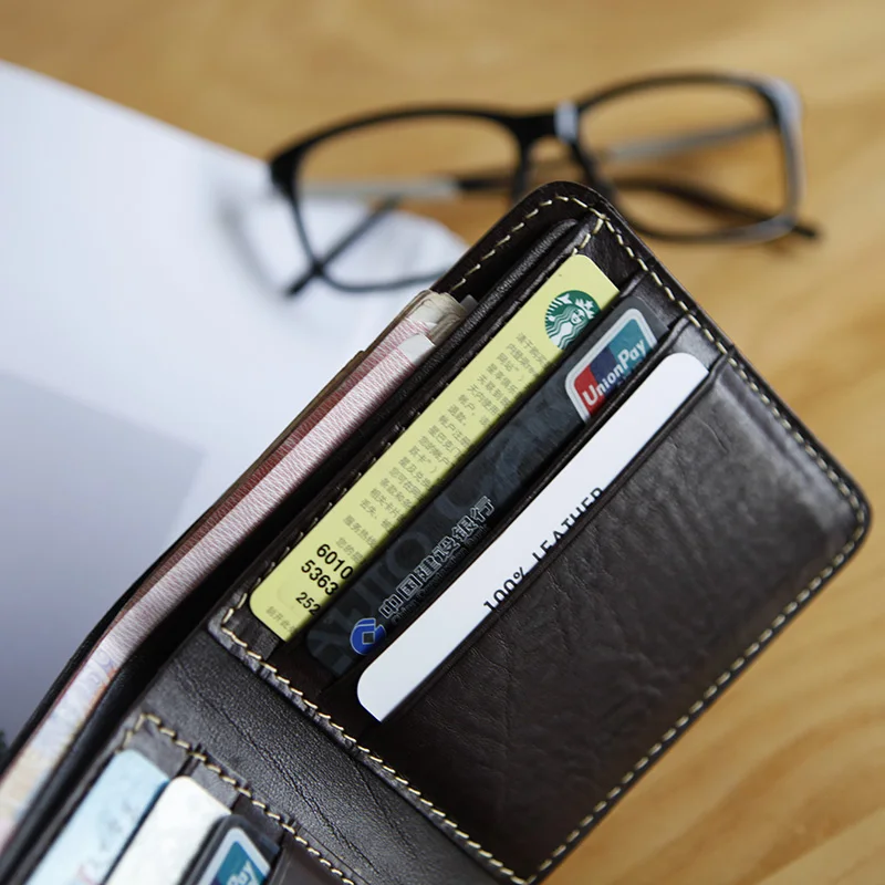 LANSPACE мужской бумажник из натуральной кожи кошелек ручной работы дизайнерские