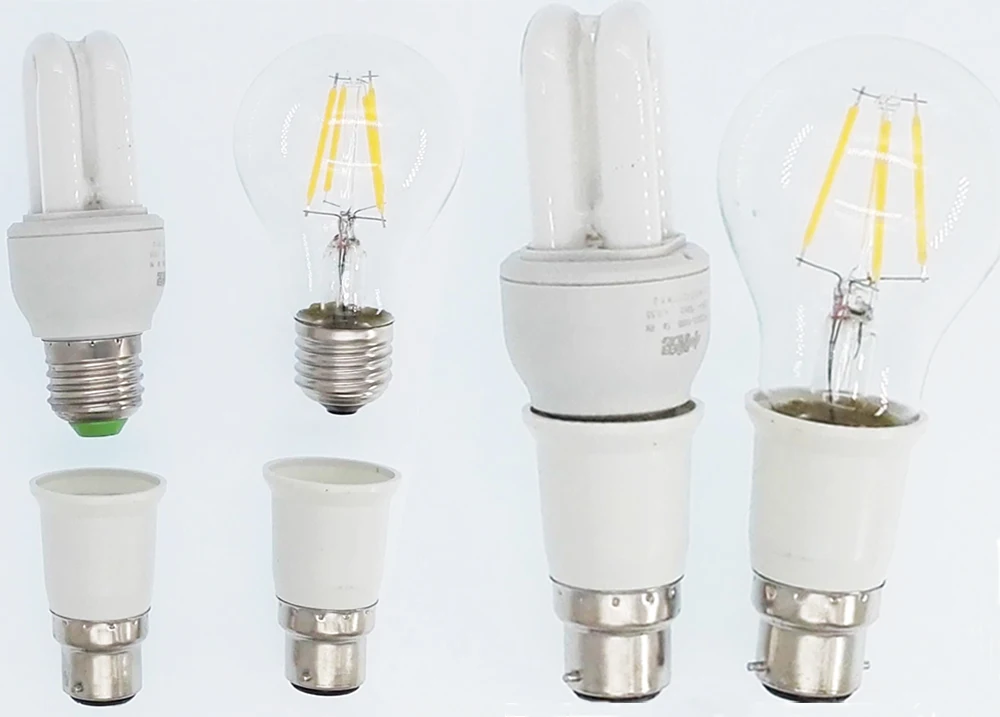 4 шт. адаптер цоколя лампы B22 E27 штыковая крышка от до ES Edison CE Rohs E27Lamp Hold|b22 to e27|edison