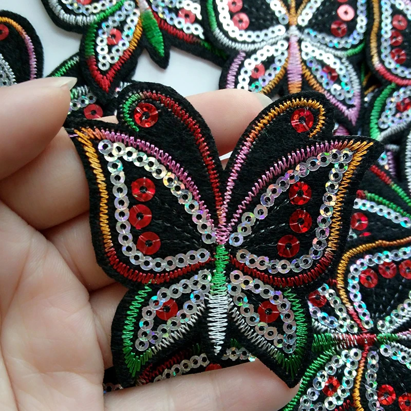 ZHUTOUSAN микс 120 шт блесток бабочки патчи Новые красочные Diy патч набор Железо на