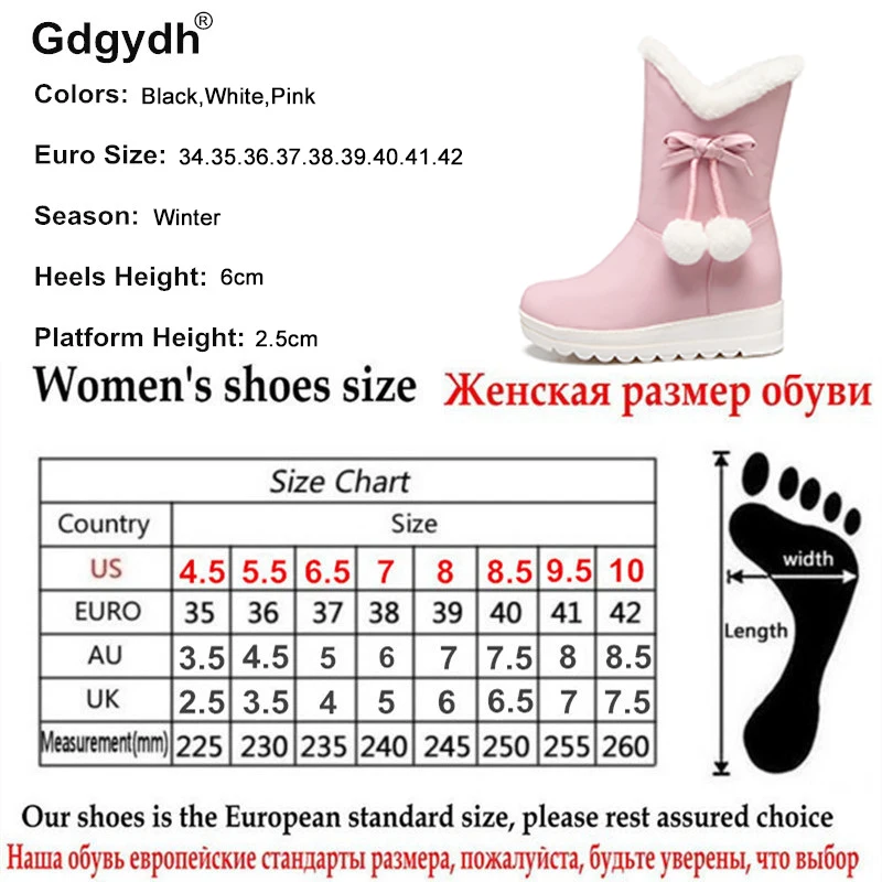 Женские плюшевые ботинки Gdgydh теплые зимние на платформе увеличивающие рост