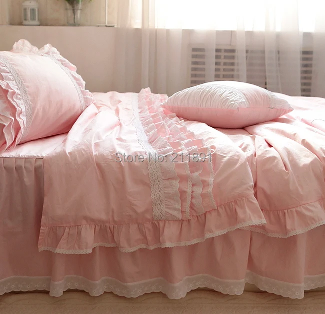 Розовый комплект постельного белья в Корейском стиле роскошное Супер милое
