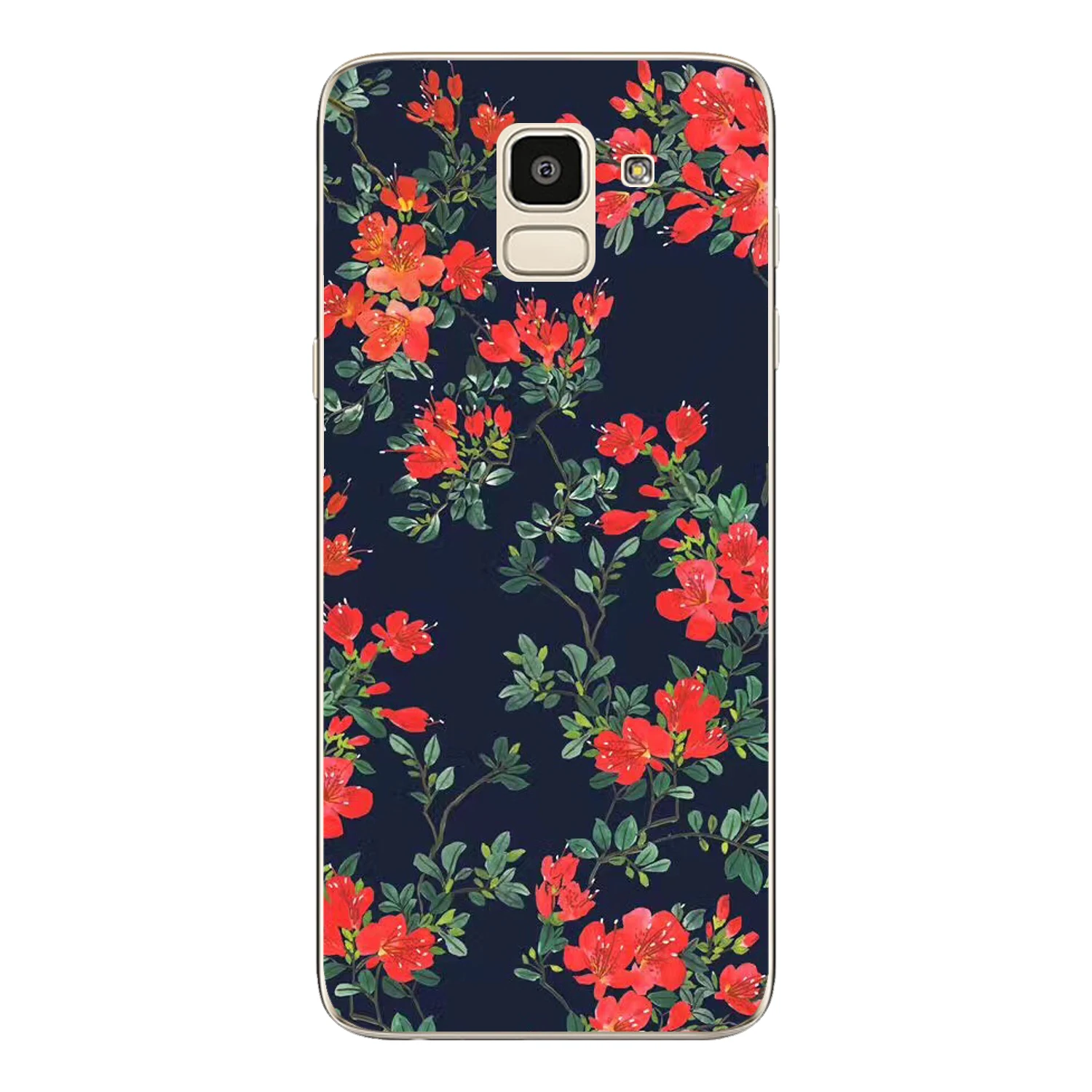 For Samsung Galaxy J6 2018 Case Cover EU 5.6&quot J600 J600F Soft TPU Silicone Cute Color Flamingo Rose Flower Painted Phone |