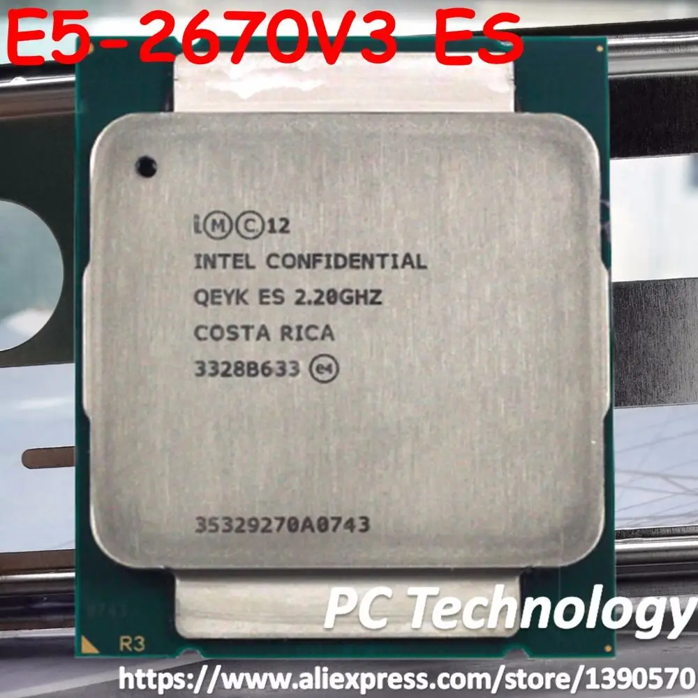 Оригинальный процессор Intel Xeon ES version QEYK 2 20 ГГц 30 м 12 ядер 22 нм E5 2670V3 для 2670V3|intel xeon|xeon