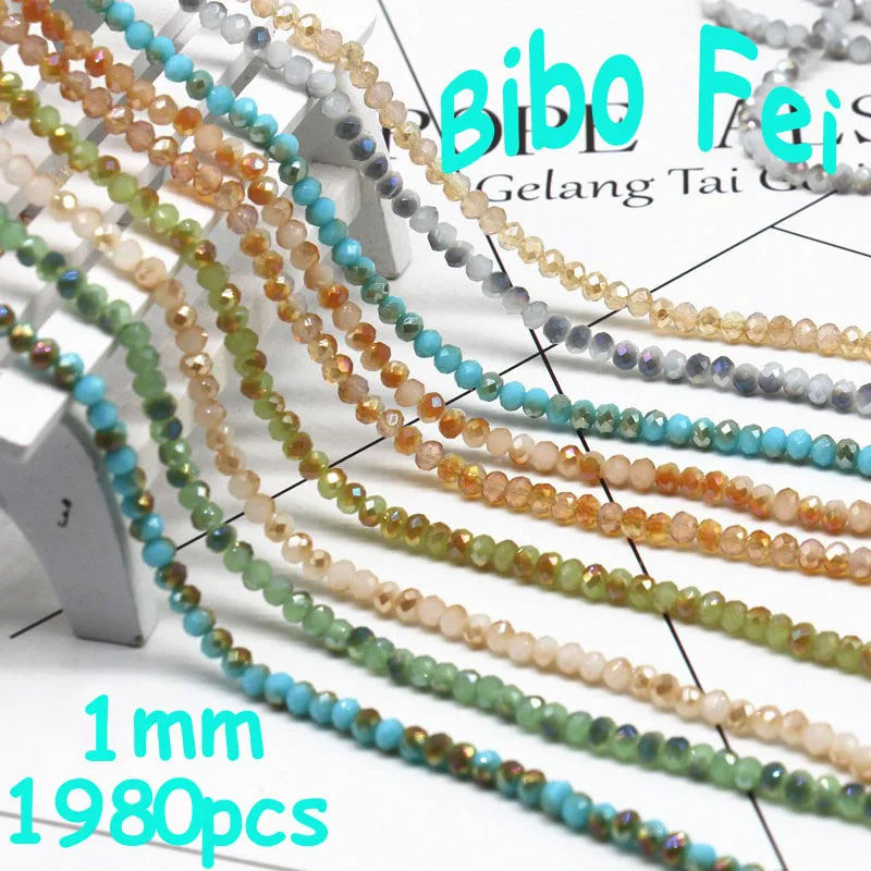 Free shipping multi color 1mm 1980PCS Bicone crystal beads Cut Faceted Round Glass Beads bracelet necklace Jewelry Making DIY | Украшения и