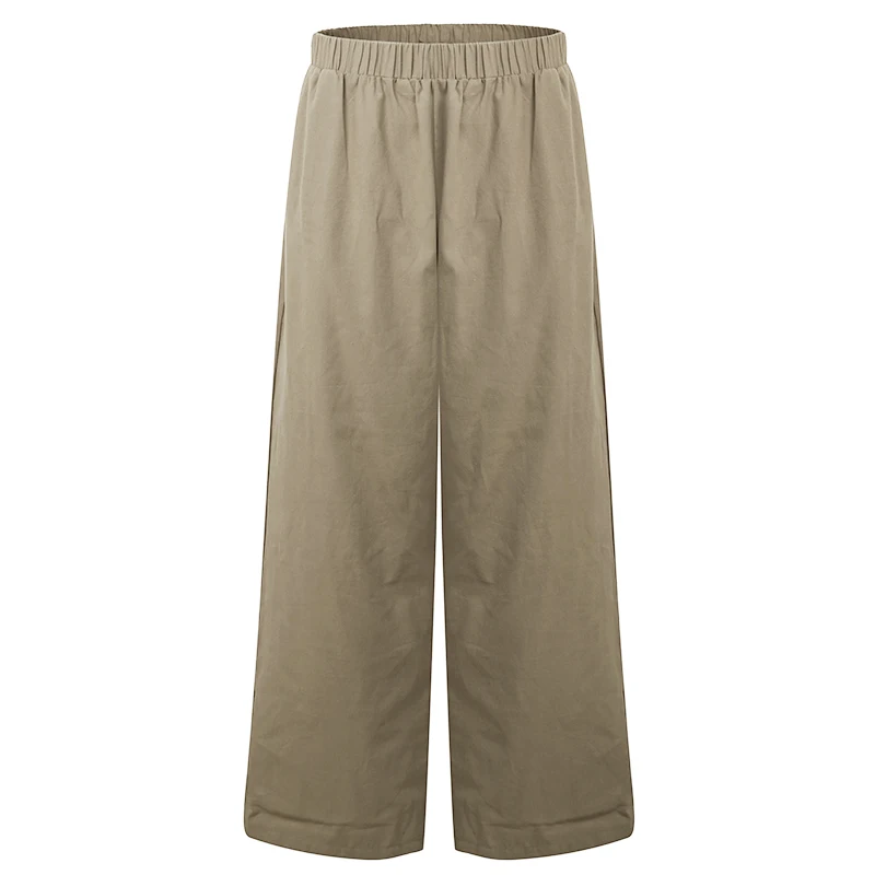 5XL мешковатые Pantalon, женские свободные длинные штаны, хлопковые льняные широкие штаны с карманами, женские повседневные Летние Осенние мешковатые штаны