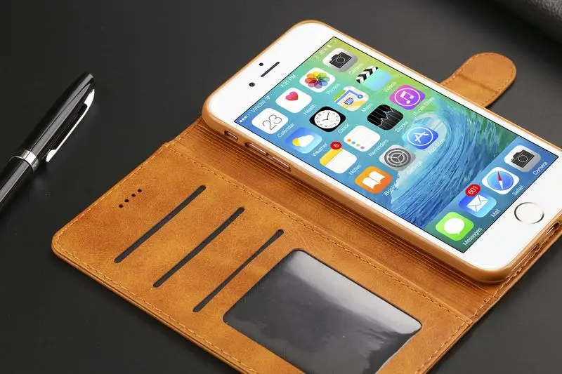 Чехол для iphone 6, 6s, 7, 8 Plus, чехол, роскошный простой Магнитный Флип-кошелек, кожаный чехол для телефона для Apple iphone 6s, 7 plus, 8 plus, чехол