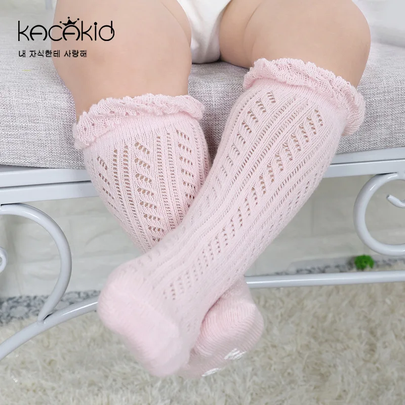 Kacakid/летние детские носки милые носки-трубы для девочек детские кружевные хлопковые нескользящие носки