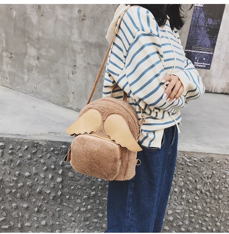Мода Леопардовый небольшие рюкзаки для Для женщин Мини Рюкзак Kids Fashion Back Pack Путешествия цепи плюшевые сумки зима сумка sac