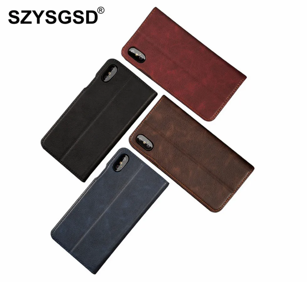 SZYSGSD ретро кожаный чехол для iPhone 6 6s 7 Plus держателей карт Случаи Обложка 8 плюс кожа