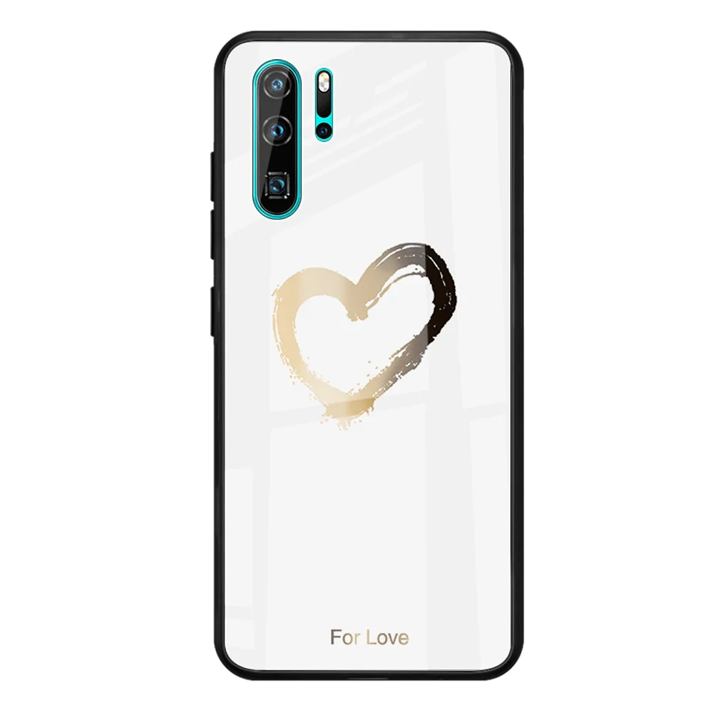 04 Чехол из закаленного стекла с изображением Луны и космоса для huawei P20 Lite P20 Pro P30 Lite P30 Pro, силиконовый чехол для телефона с рисунком - Цвет: 04