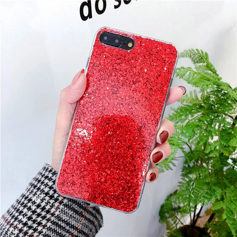 Bling Powder Case For iPhone X Glitter Wave Point Soft Silicon TPU Phone Cases Back Cover Coque iPhoneX 8 7 6 6s Plus |