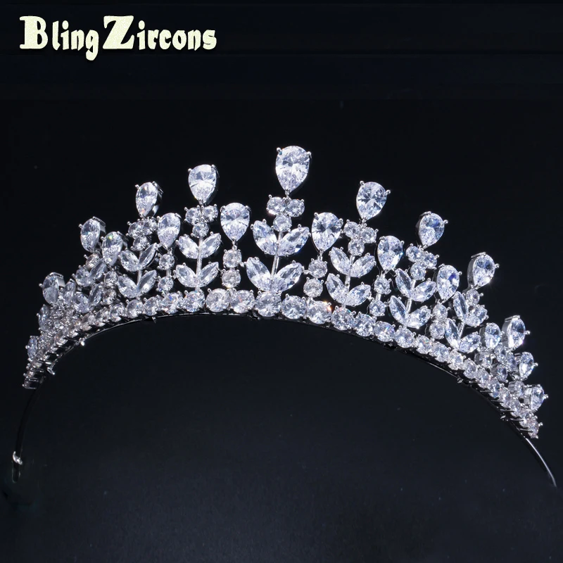 

BeaQueen Big Size Wedding Bridal Queen Crown Tiara Hair Accessories Cubic Zirconia Luxury Headband Jewelry for Women H004