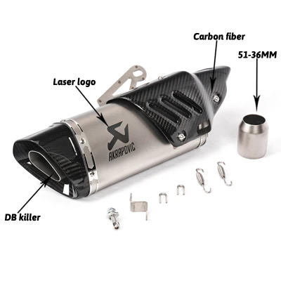 Мотоцикл Akrapovic выхлоп Escape для R1 R6 R3 Z900 KTM390 K8 модифицированный Uiversal мотоцикл лазерный скутер углеродный глушитель наклейка - Цвет: F