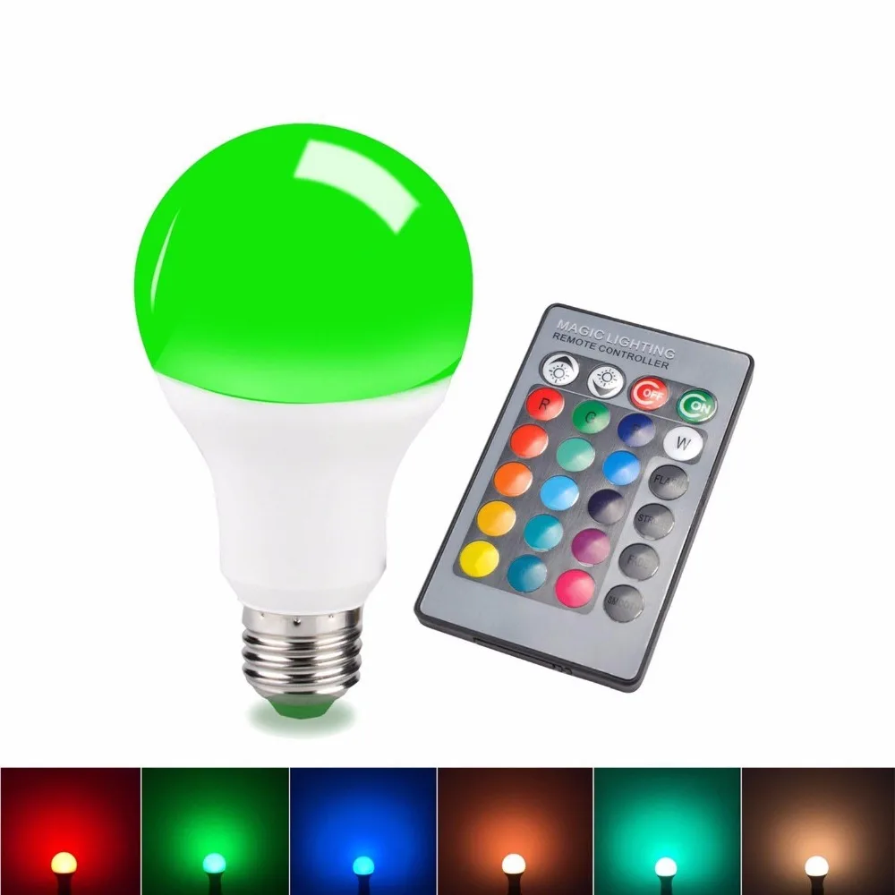 16 Color Changing RGB Magic Light Bulb Lamps 12W E27 Standard LED Input AC100-240V With Remote Controller | Лампы и освещение
