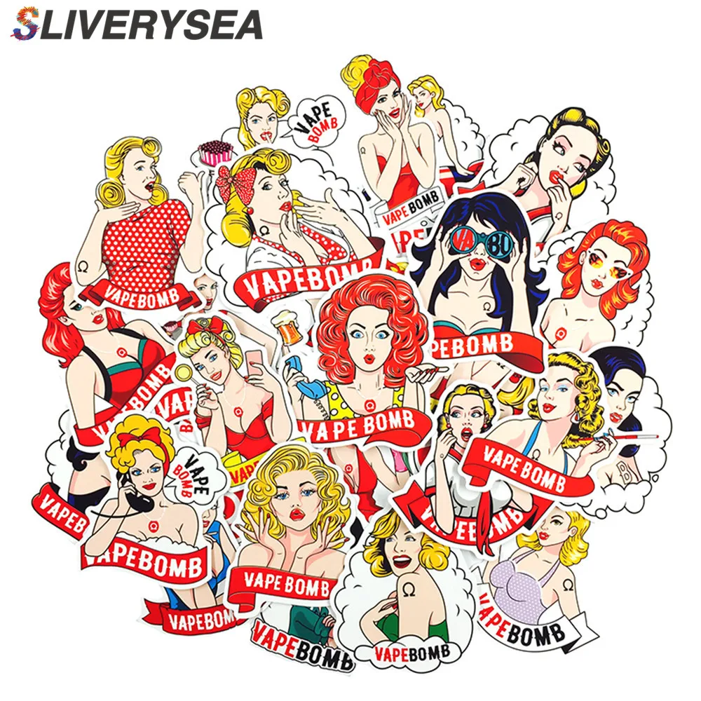 SLIVERYSEA 32 шт./компл. Sexy Lady граффити наклейки для Чемодан Lptop автомобиля скейтборд