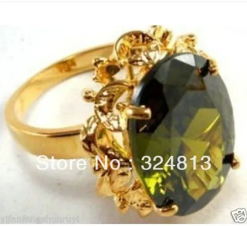 Потрясающее желтое кольцо с оливковым Перидотом Размер 7 #8 #9 #10 #|peridot white gold necklace|ring