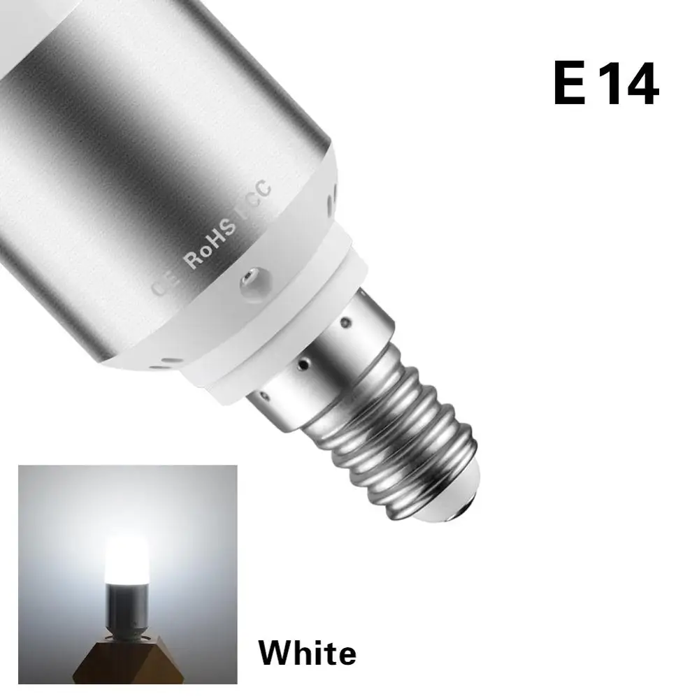 E14-White-Silver AIMENGTE светодиодный светильник E27 E14 110 V-220 V 5W 7W 9W Светодиодный светильник в форме свечи Ретро винтажная лампа Эдисона светильник - Цвет: E14-White-Silver