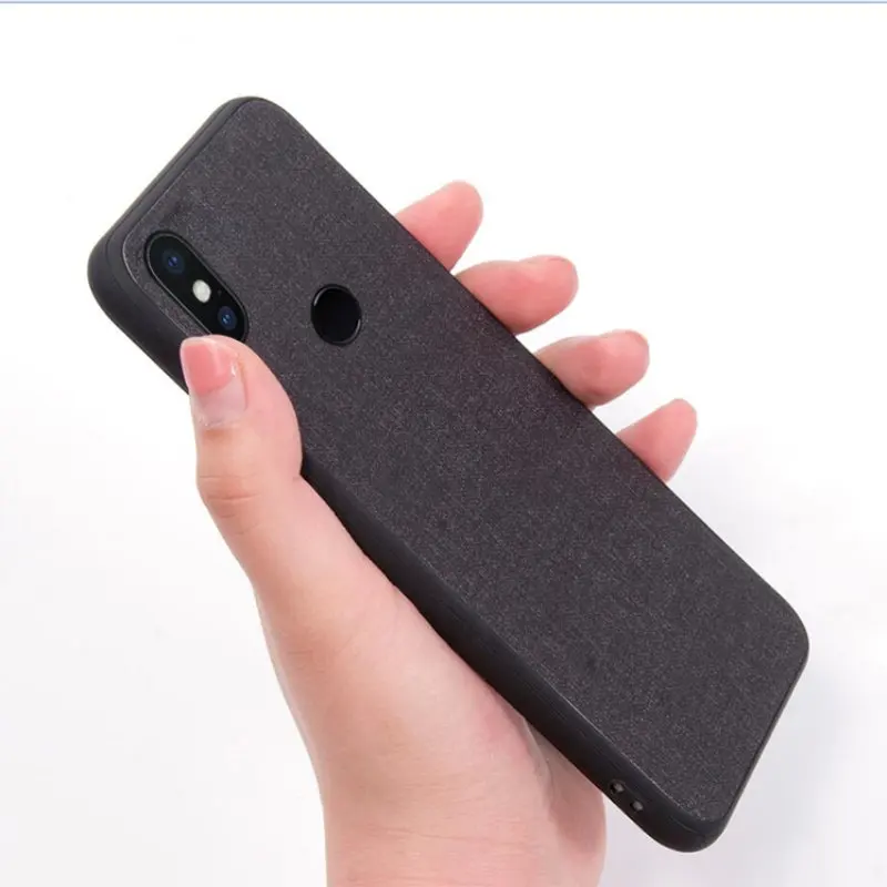 Business Men Canvas Fabric Case For Xiaomi Mi Max 3 TPU Edge Matte PC Hard Back Cover Coque Fundas |