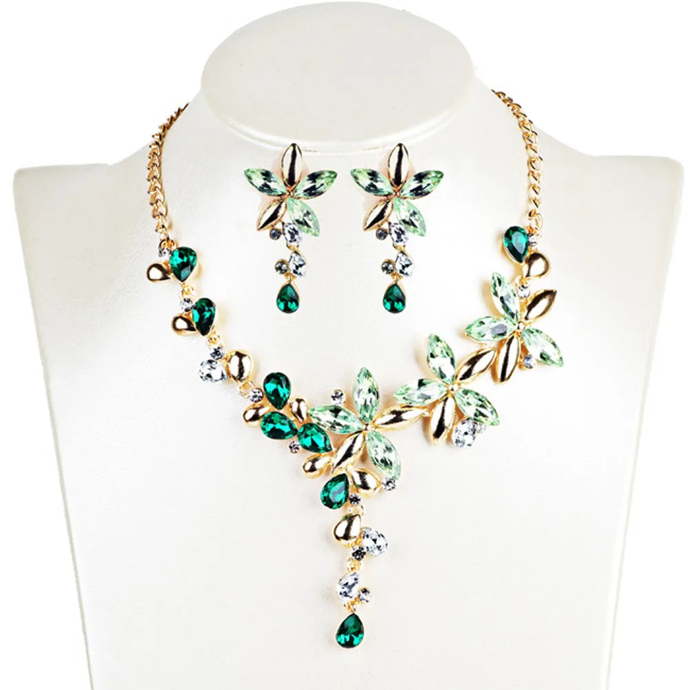 Женское Ожерелье с коротким воротником ювелирные изделия цветные кристаллы пять