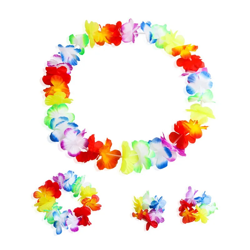 4 шт./компл. Гавайские вечерние гирлянды Костюм Хула венок ожерелье браслеты для