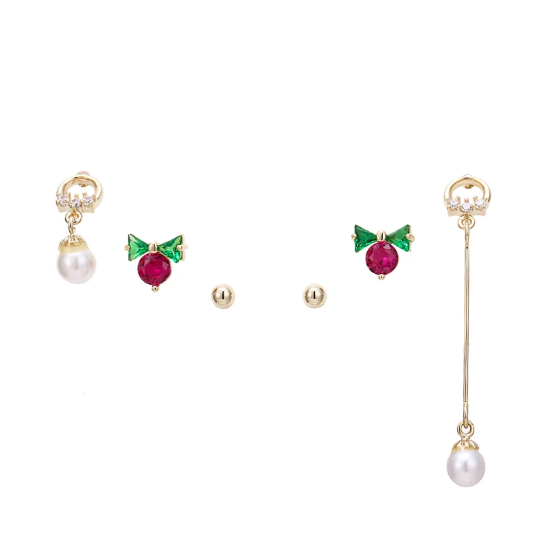Yhpup Trendy Exquisite Bling CZ Copper Stud Earrings Imitation Pearls Rhinestone S925 Jewelry for Girl Women Party Jewelry