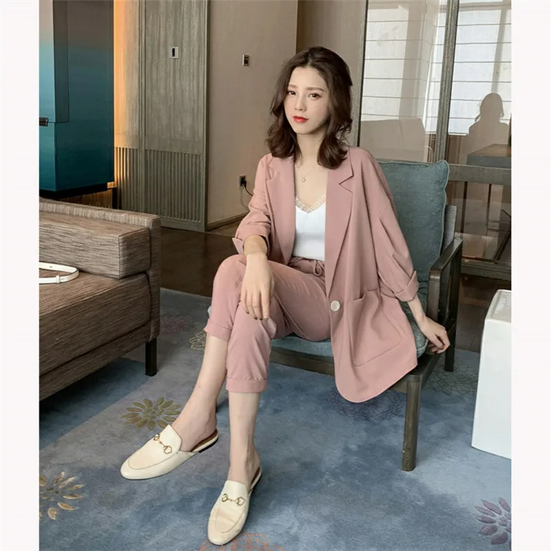 Женский комплект из двух предметов повседневный пиджак с высокой талией и