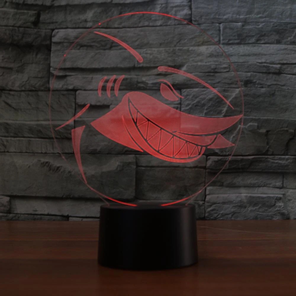 Светодиодный ночсветильник в виде животных акулы 3d иллюзия USB Сенсорная