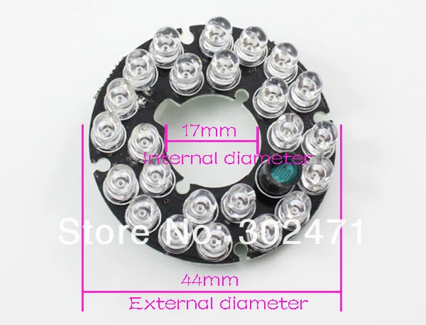 Светодиодный инфракрасный щит 24x5 90 градусов для камер видеонаблюдения с ночным