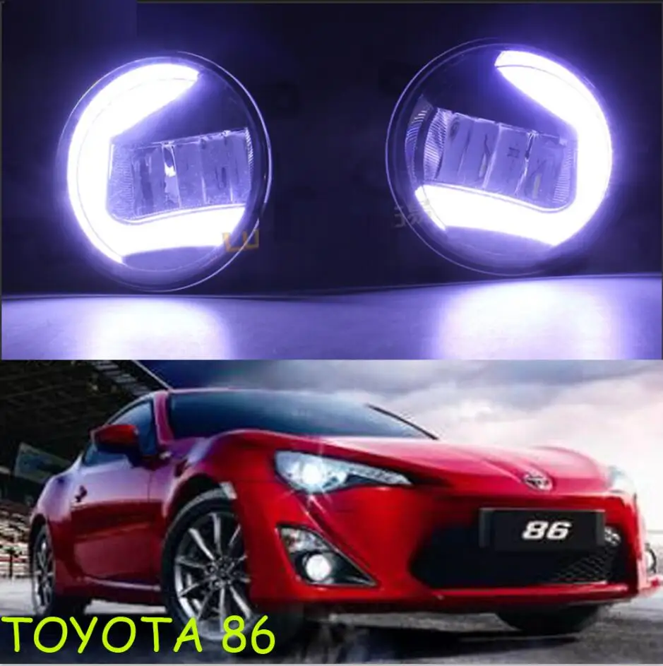 Toyota86 Автомобильный бампер лампа для головной светильник altis Corolla Дневной светильник Swith светодиод включения/выключения DRL автомобильные аксессуары daylamp Crown Toyota86 противотуманная фара - Цвет: Toyota86