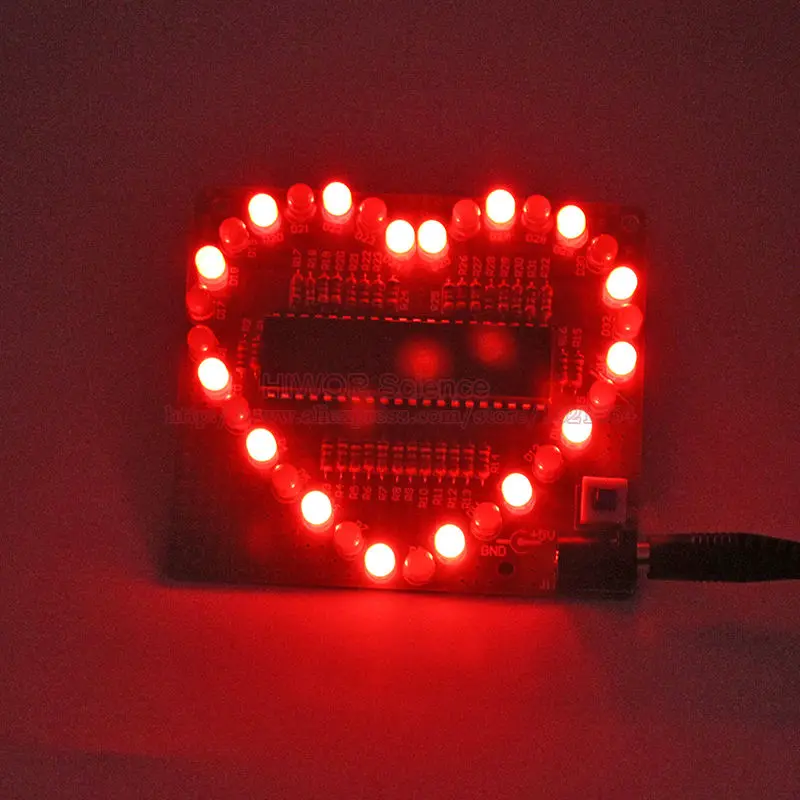 1 компл./лот электронное веселье DIY Kit светящийся светильник с циркуляцией сердца