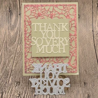 thank you so very much letter metal cutting dies words for scrapbooking album card making paper embossing die cuts