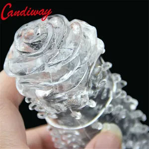 Презервативы с цветком розы, многоразовые кольца на пенис для мужчин, удлинитель полового члена вибратор