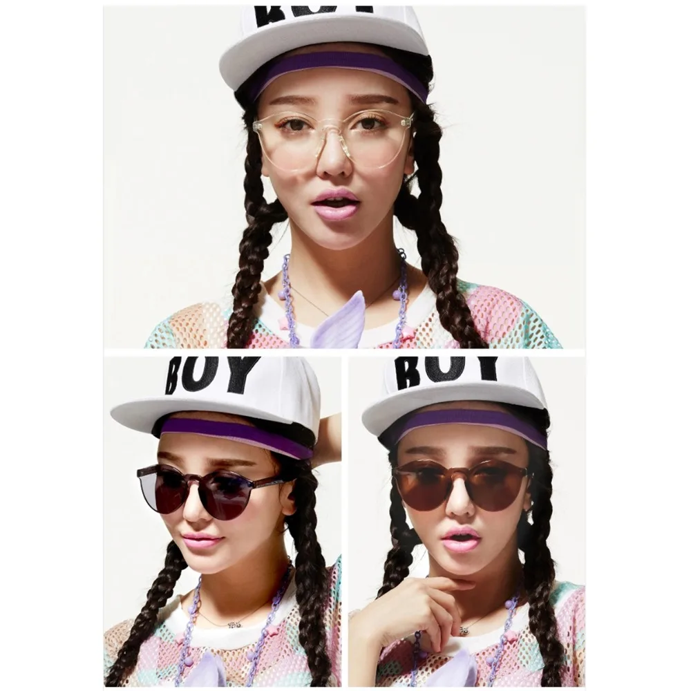 Высококачественные модные женские очки без оправы прозрачные солнцезащитные UV400