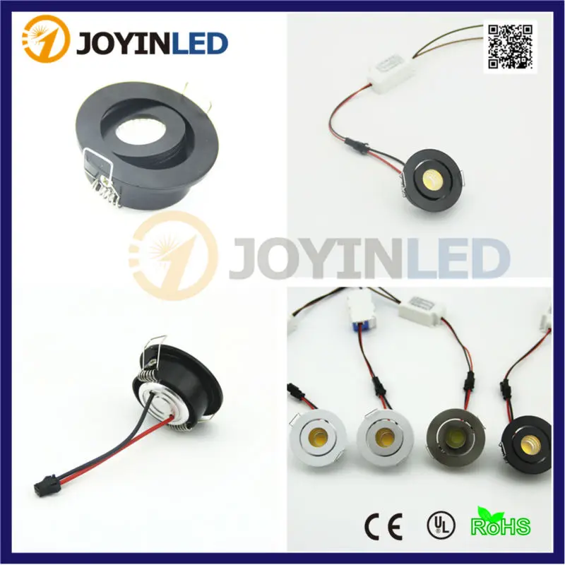 

10pc Mini cob led Downlight 3W Black led recessed ceiling downlight Lamp for cabinet