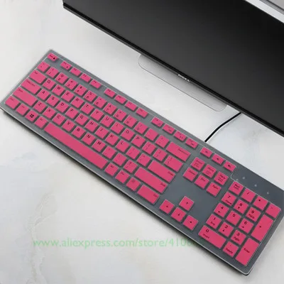 Pink Силиконовая крышка клавиатуры для DELL inspiron 5459 I3455 3459 3650 AIO kb4021 sk8120 все-в-одном ПК настольный водонепроницаемый протектор кожи - Цвет: Pink