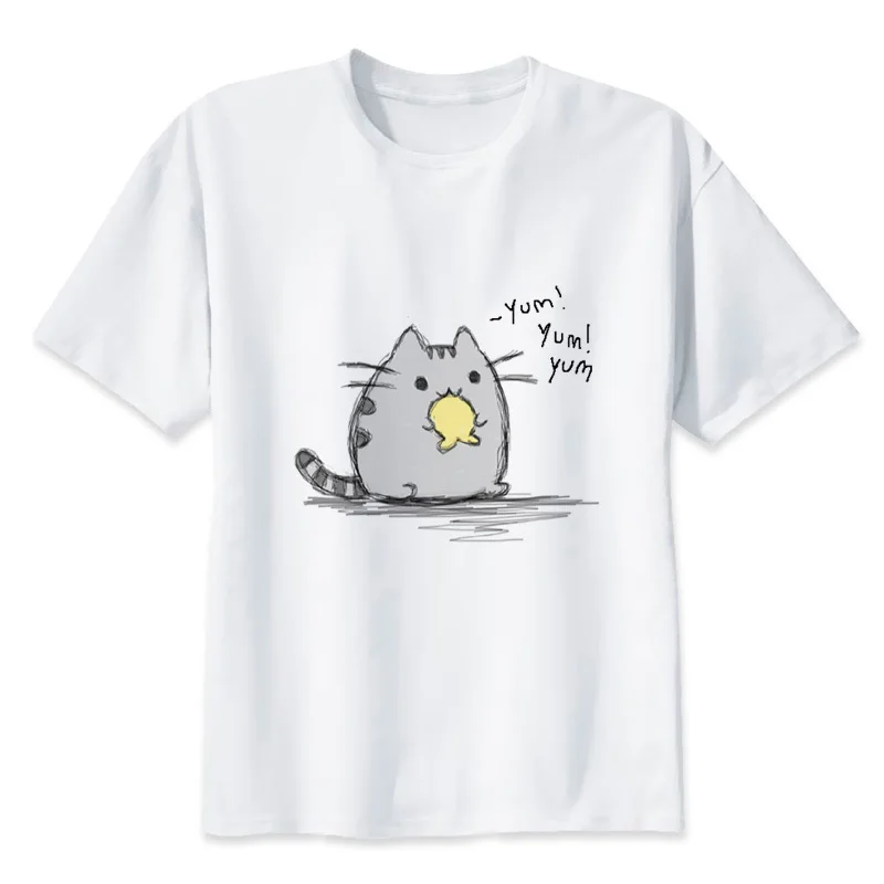 Женская футболка с короткими рукавами Pusheen флаг цифровая печать круглым вырезом
