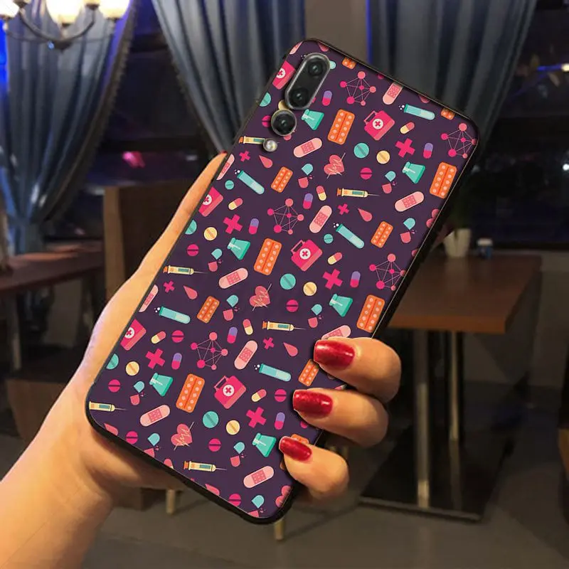 Yinuoda медицинская медицина здоровье сердце мультфильм чехол для телефона оболочка для huawei p20 pro p20lite honor 8x nova3i mate20pro coque