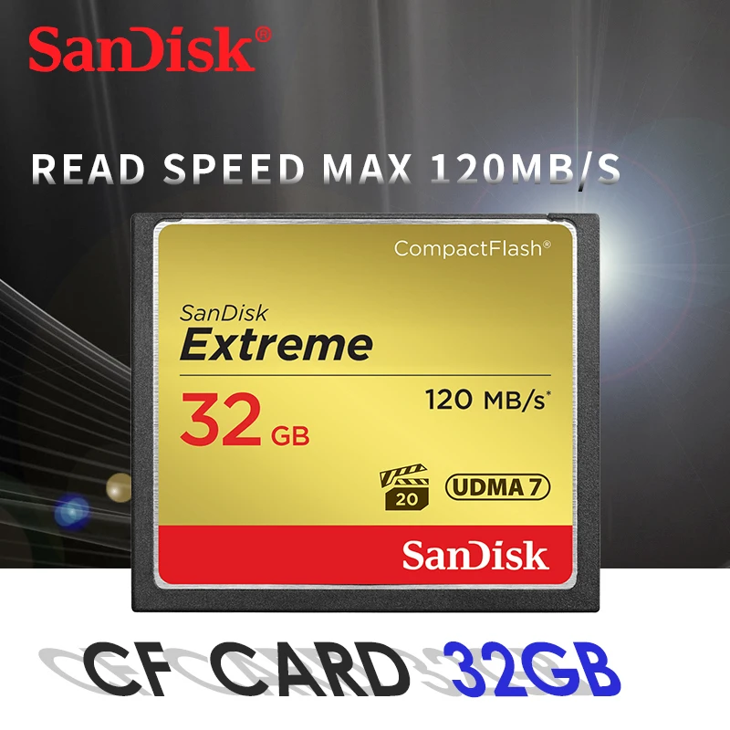Sandisk оригинальный extreme CompactFlash памяти CF карта LD до 120 МБ/с. узнать Скорость для