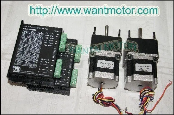 Фото Хорошее качество! Wantai 2 шт. Nema23 редукторный двигатель 57BYGH402AG15 соотношение 15:1 + драйверы DQ542MA 4.2A 50V 128 микро ЧПУ фрезеровочный лазер №1